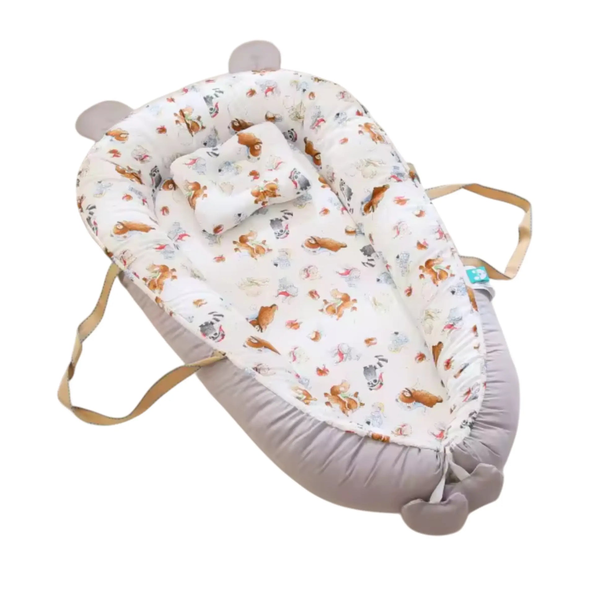 Baby nest with animal pattern on a white background