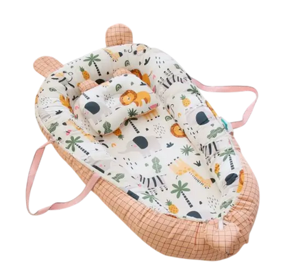 Baby nest with animal pattern on a white background