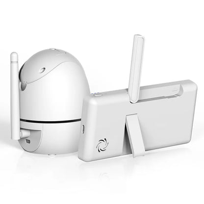 White security camera with antennas on a white background